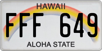 HI license plate FFF649