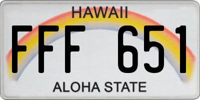 HI license plate FFF651