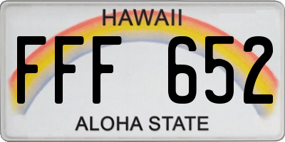 HI license plate FFF652