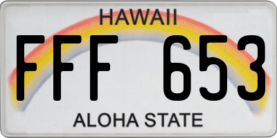 HI license plate FFF653
