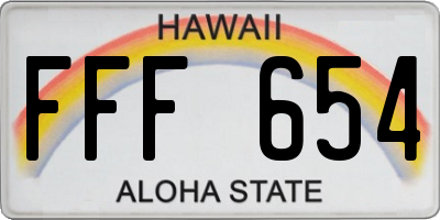 HI license plate FFF654