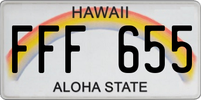 HI license plate FFF655