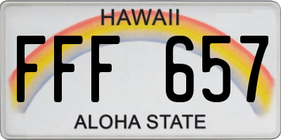 HI license plate FFF657