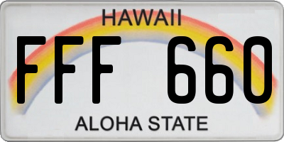 HI license plate FFF660