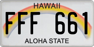HI license plate FFF661