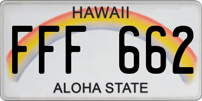 HI license plate FFF662