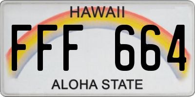 HI license plate FFF664