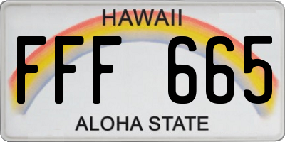 HI license plate FFF665