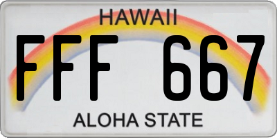 HI license plate FFF667