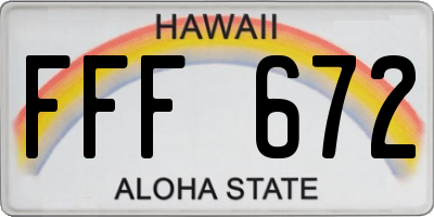 HI license plate FFF672