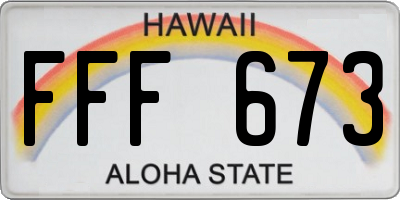 HI license plate FFF673