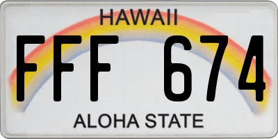 HI license plate FFF674