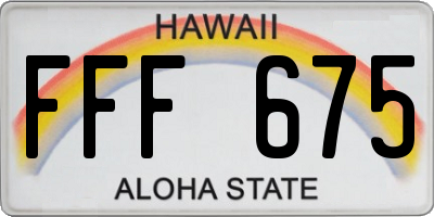 HI license plate FFF675