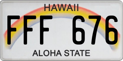 HI license plate FFF676