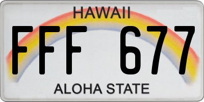 HI license plate FFF677
