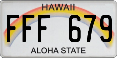 HI license plate FFF679