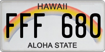 HI license plate FFF680