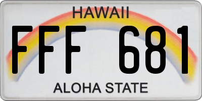 HI license plate FFF681