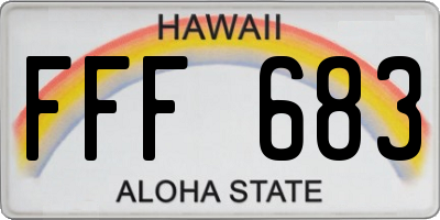 HI license plate FFF683
