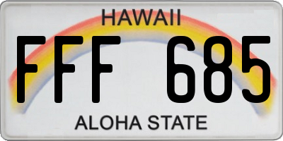HI license plate FFF685