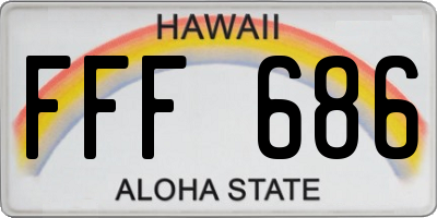 HI license plate FFF686