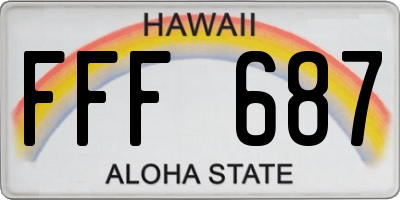 HI license plate FFF687