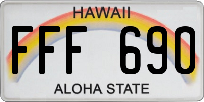 HI license plate FFF690