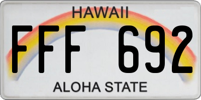 HI license plate FFF692