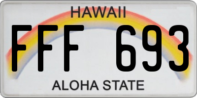 HI license plate FFF693