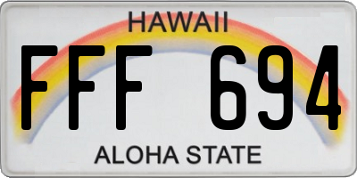 HI license plate FFF694