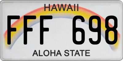 HI license plate FFF698