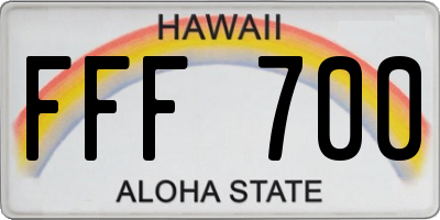 HI license plate FFF700