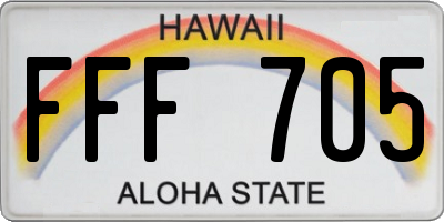 HI license plate FFF705