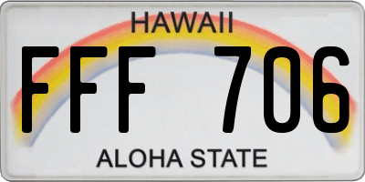 HI license plate FFF706
