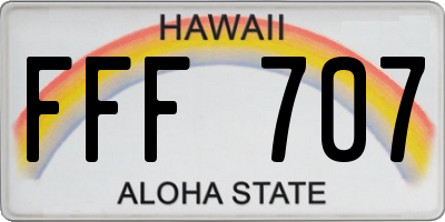 HI license plate FFF707