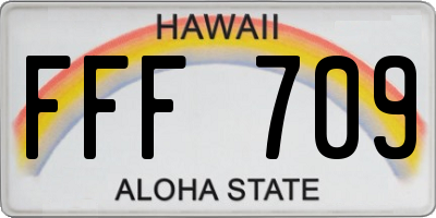 HI license plate FFF709