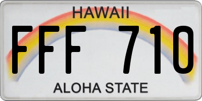 HI license plate FFF710