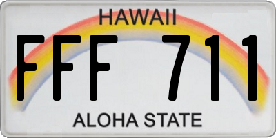 HI license plate FFF711