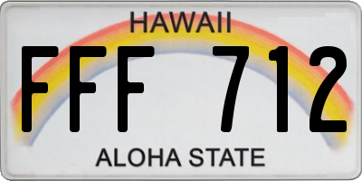 HI license plate FFF712