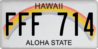 HI license plate FFF714