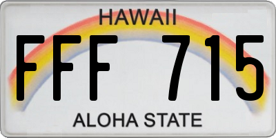 HI license plate FFF715