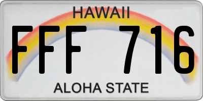HI license plate FFF716
