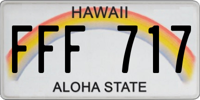 HI license plate FFF717