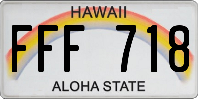 HI license plate FFF718