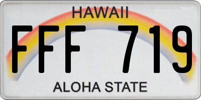HI license plate FFF719