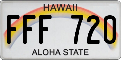 HI license plate FFF720