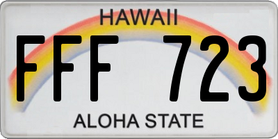 HI license plate FFF723