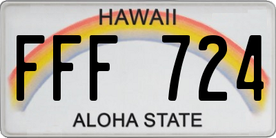 HI license plate FFF724