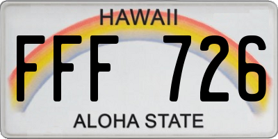 HI license plate FFF726