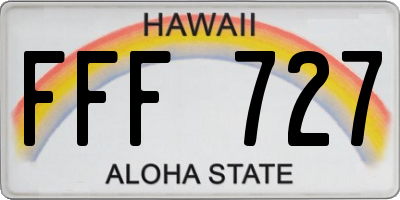HI license plate FFF727